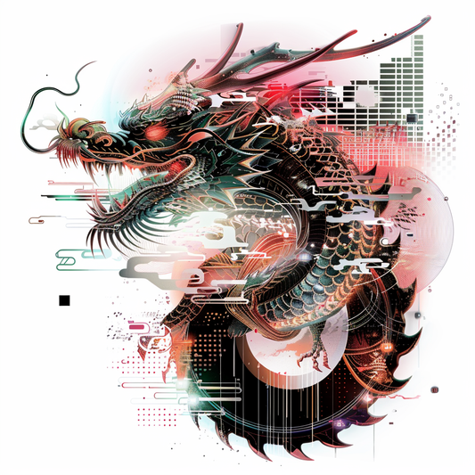 Dragon cyber punk majestic Expressive surreal Vinyl Decal Sticker for Car, Laptop, Tumbler and more # F019070