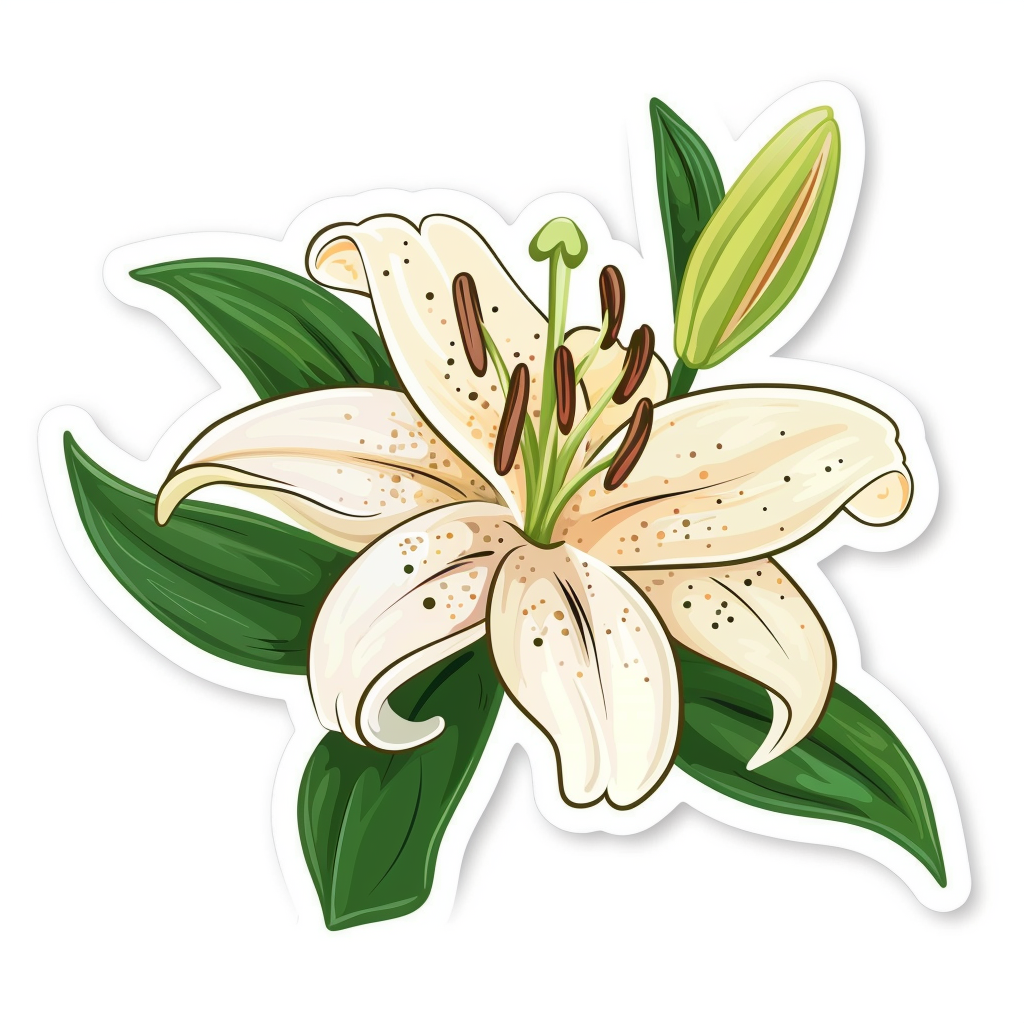 Lily flower majestic Expressive surreal Vinyl Decal Sticker for Car, Laptop, Tumbler and more # F023295