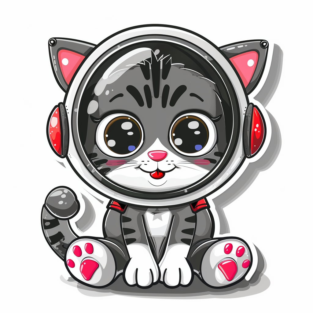 Cute and Adorable American Shorthair Expressive surreal Vinyl Decal Sticker for Car, Laptop, Tumbler and more # F018772