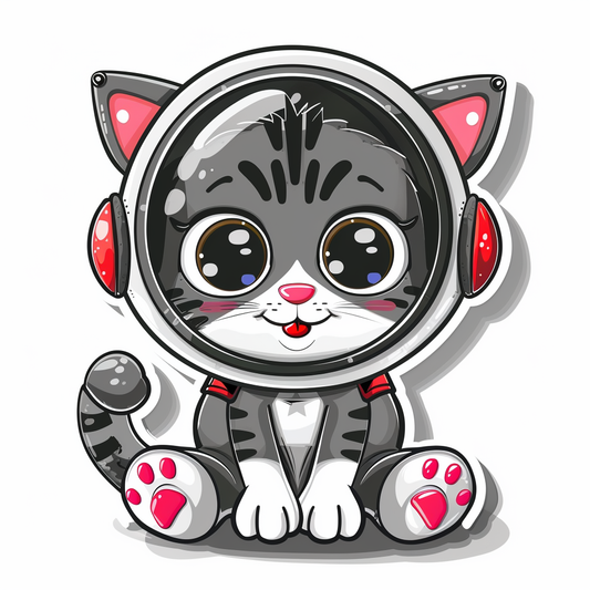 Cute and Adorable American Shorthair Expressive surreal Vinyl Decal Sticker for Car, Laptop, Tumbler and more # F018772