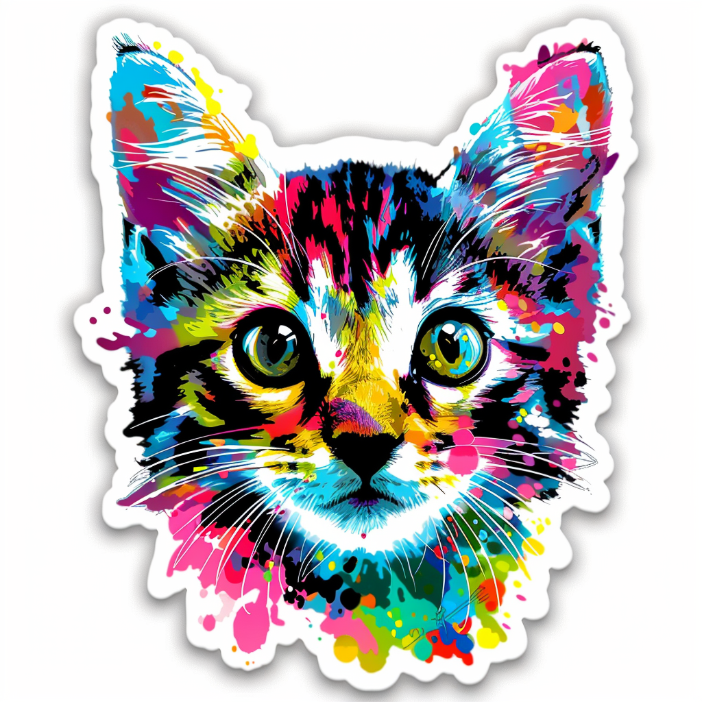 Adorable Turkish Angora Cat  Vinyl Decal Sticker for Car, Laptop, Tumbler and more # F020792-4" x 4"