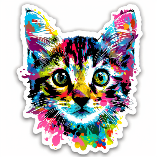 Adorable Turkish Angora Cat  Vinyl Decal Sticker for Car, Laptop, Tumbler and more # F020792-4" x 4"