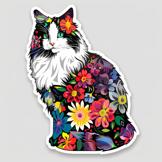 Adorable Turkish Angora Cat  Vinyl Decal Sticker for Car, Laptop, Tumbler and more # F020858-4" x 4"