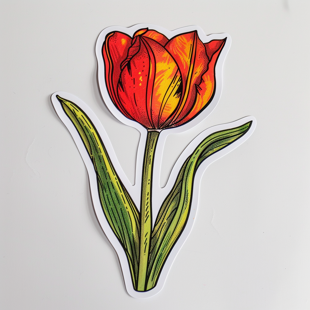 Sticker of a Tulip flower Vinyl Decal Sticker for Car, Laptop, Tumbler and more # F023438