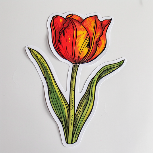Sticker of a Tulip flower Vinyl Decal Sticker for Car, Laptop, Tumbler and more # F023438
