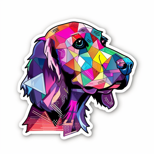Cocker Spaniel Dog cyber punk Expressive surreal Vinyl Decal Sticker for Car, Laptop, Tumbler and more # F020317-4" x 4"