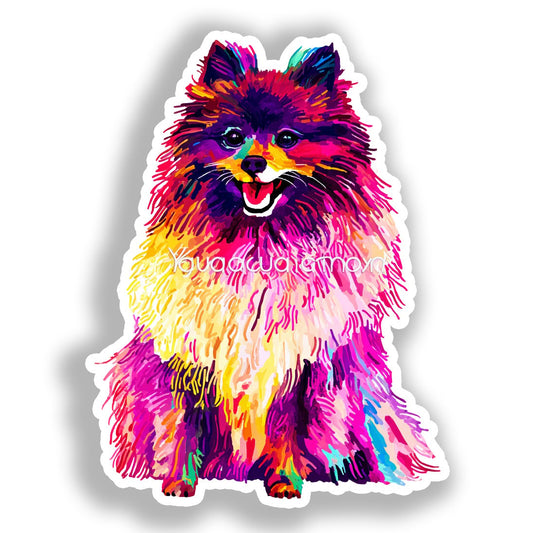 Pomeranian Dog Vinyl Decal Sticker for Car, Laptop, Tumbler and more # A017432-4" x 4"