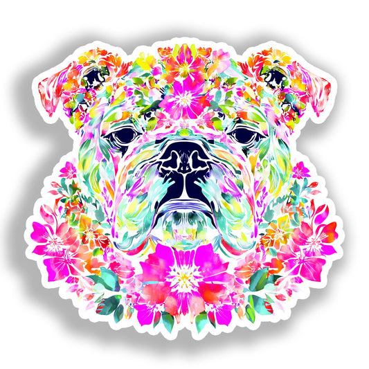 Bulldog English Dog Vinyl Decal Sticker for Car, Laptop, Tumbler and more # A018927-4" x 4"