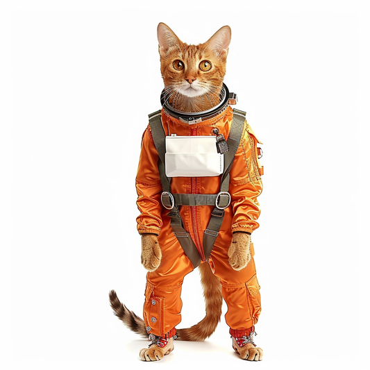 Abyssinian Cat astronaut majestic Expressive surreal Vinyl Decal Sticker for Car, Laptop, Tumbler and more # F021026-4" x 4"