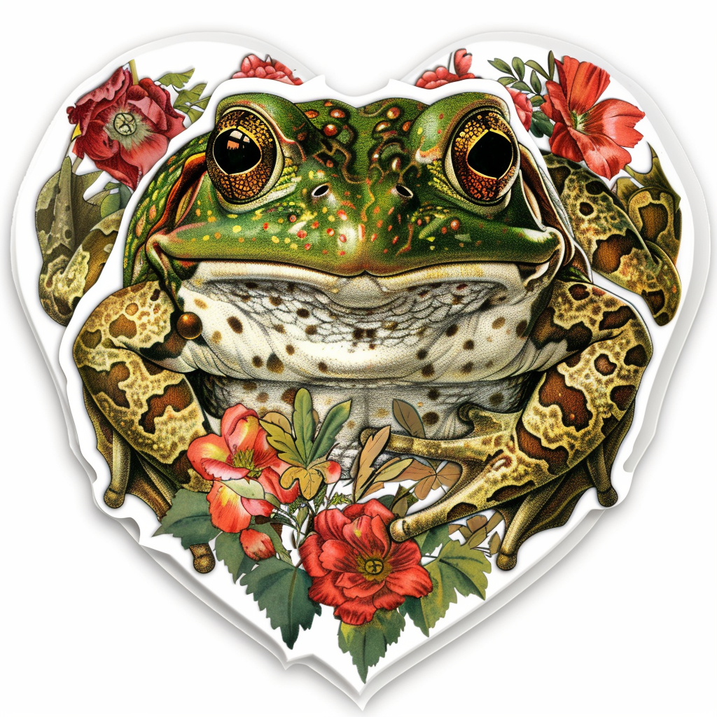 Frog majestic Expressive surreal Vinyl Decal Sticker for Car, Laptop, Tumbler and more # F016593