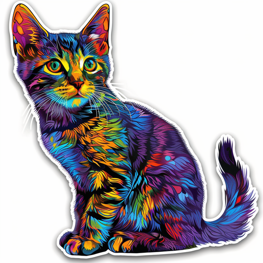 American Shorthair Cat majestic Expressive surreal Vinyl Decal Sticker for Car, Laptop, Tumbler and more # F018799