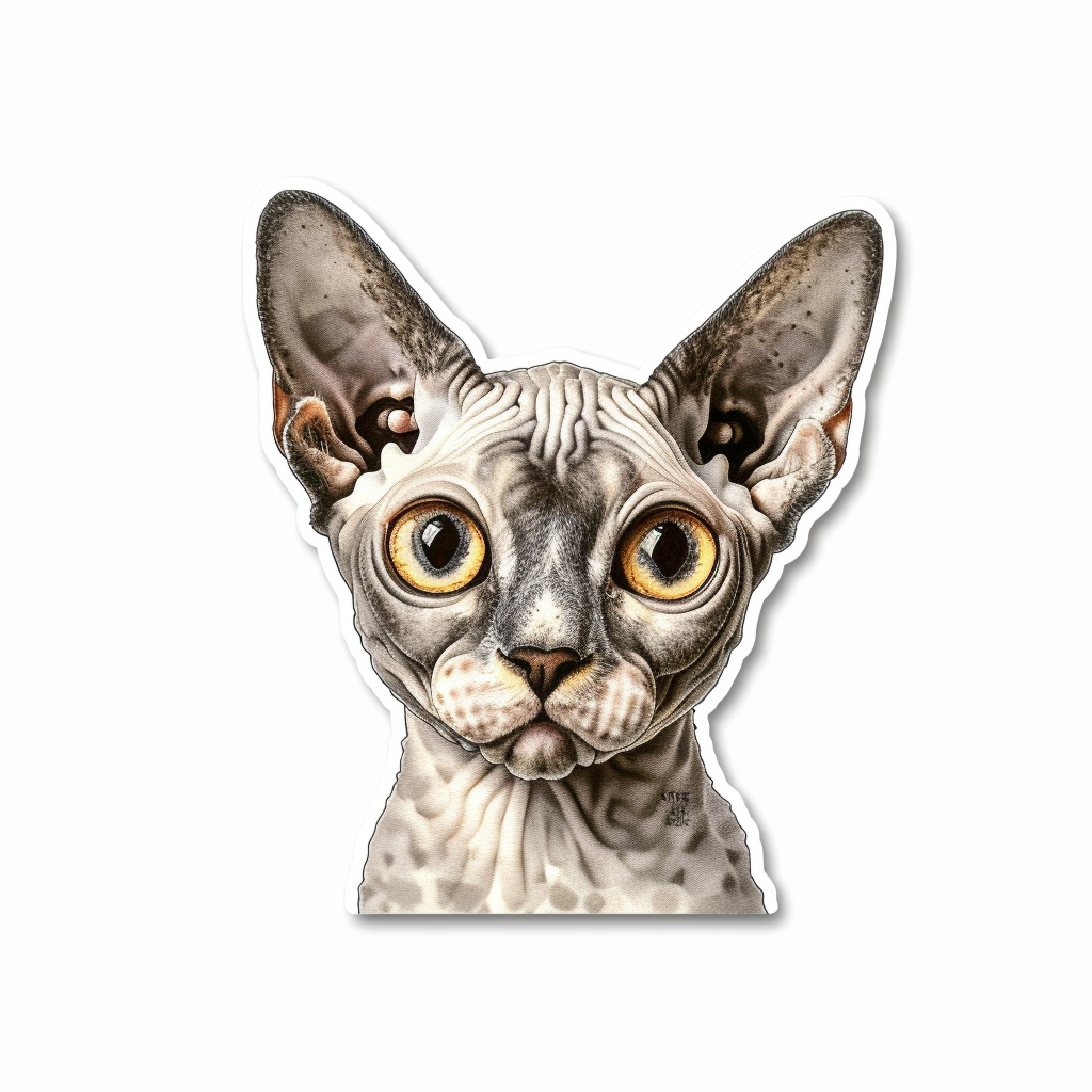 Devon Rex Cat Vinyl Decal Sticker for Car, Laptop, Tumbler and more # F09790