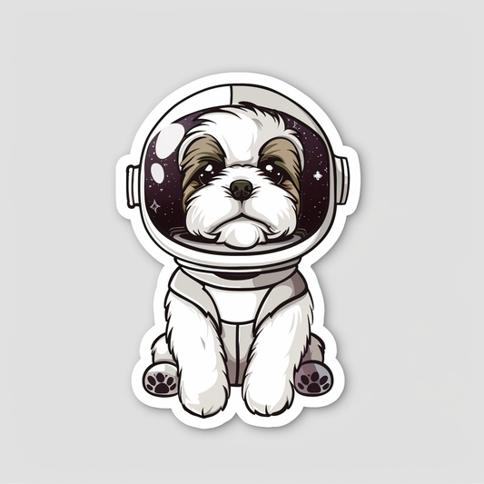 Adorable Shih Tzu Dog Expressive surreal Vinyl Decal Sticker for Car, Laptop, Tumbler and more # F018163