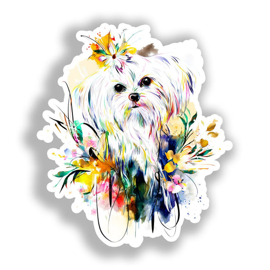 Maltese Dog Vinyl Decal Sticker for Car, Laptop, Tumbler and more # A019407-4" x 4"
