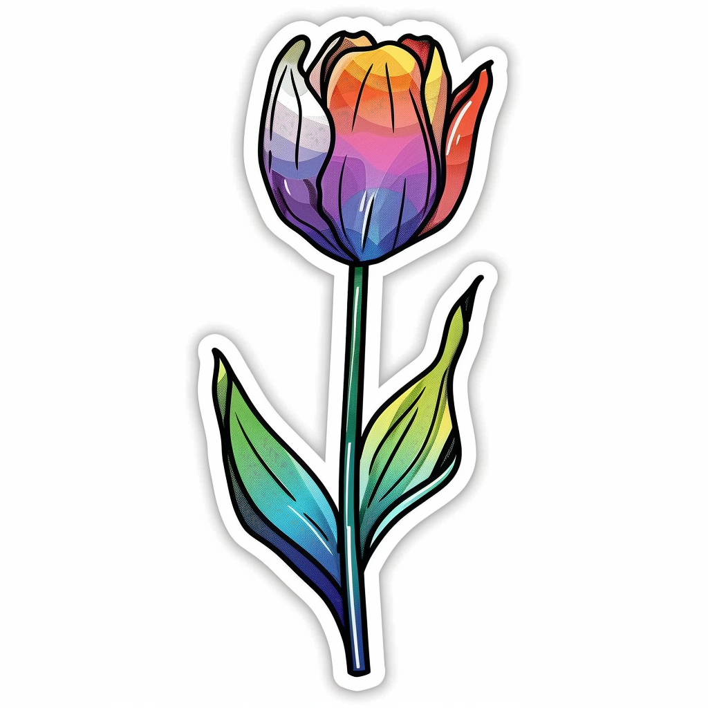 Sticker of a Tulip flower Vinyl Decal Sticker for Car, Laptop, Tumbler and more # F023424