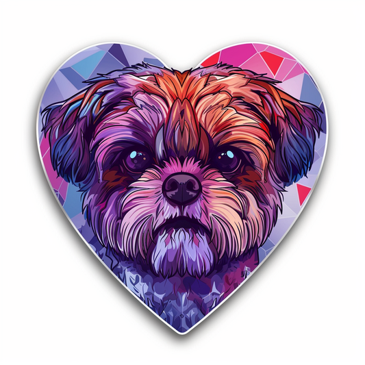 Adorable Shih Tzu Dog Expressive surreal Vinyl Decal Sticker for Car, Laptop, Tumbler and more # F018290