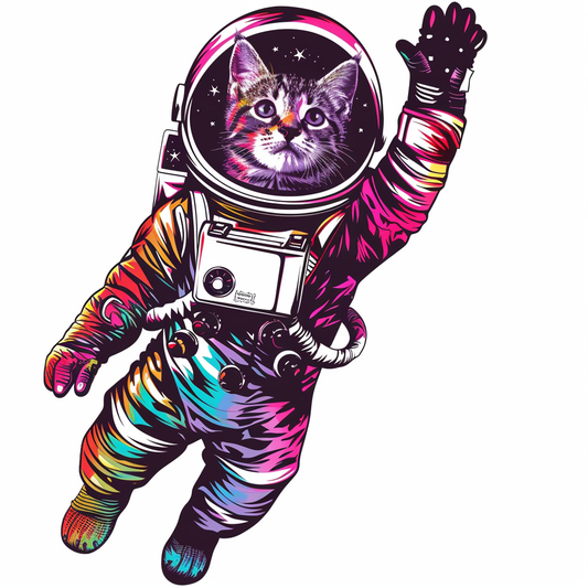 American Shorthair Cat majestic Expressive surreal Vinyl Decal Sticker for Car, Laptop, Tumbler and more # F019814-4" x 4"
