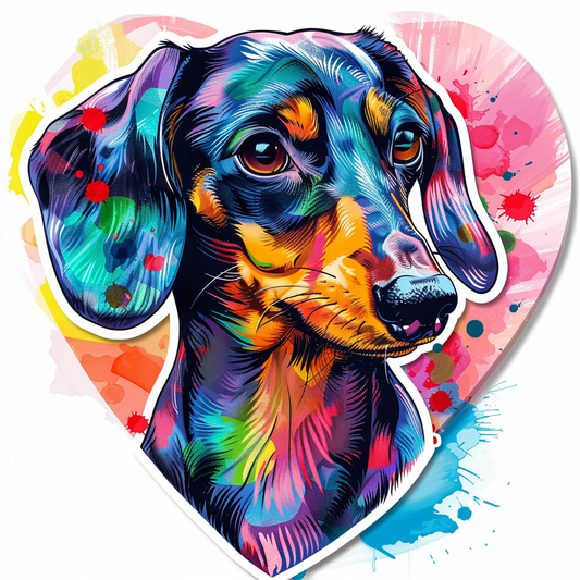 Dachshund Dog Heartcore Vinyl Decal Sticker for Car, Laptop, Tumbler and more # F012801