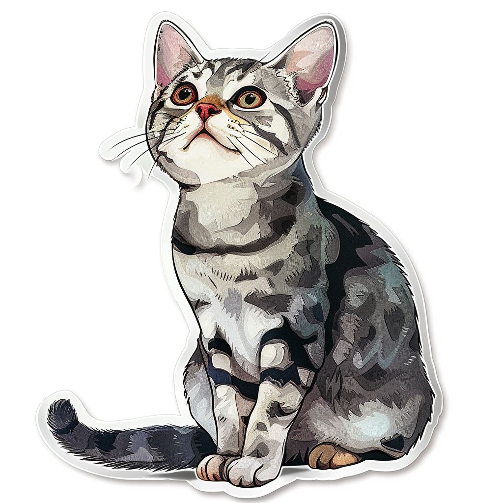 American Shorthair Cat majestic Expressive surreal Vinyl Decal Sticker for Car, Laptop, Tumbler and more # F018627