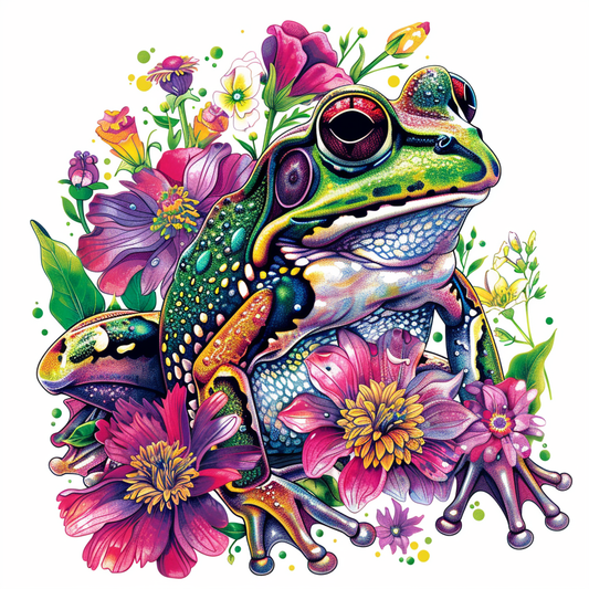 Sticker of a Frog cute and adorable Expressive surreal Vinyl Decal Sticker for Car, Laptop, Tumbler and more # F016679