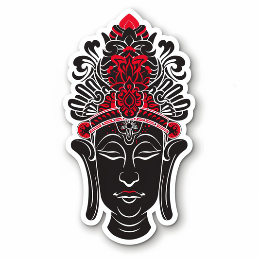 Buddha cartoon majestic Expressive surreal Vinyl Decal Sticker for Car, Laptop, Tumbler and more # F017026