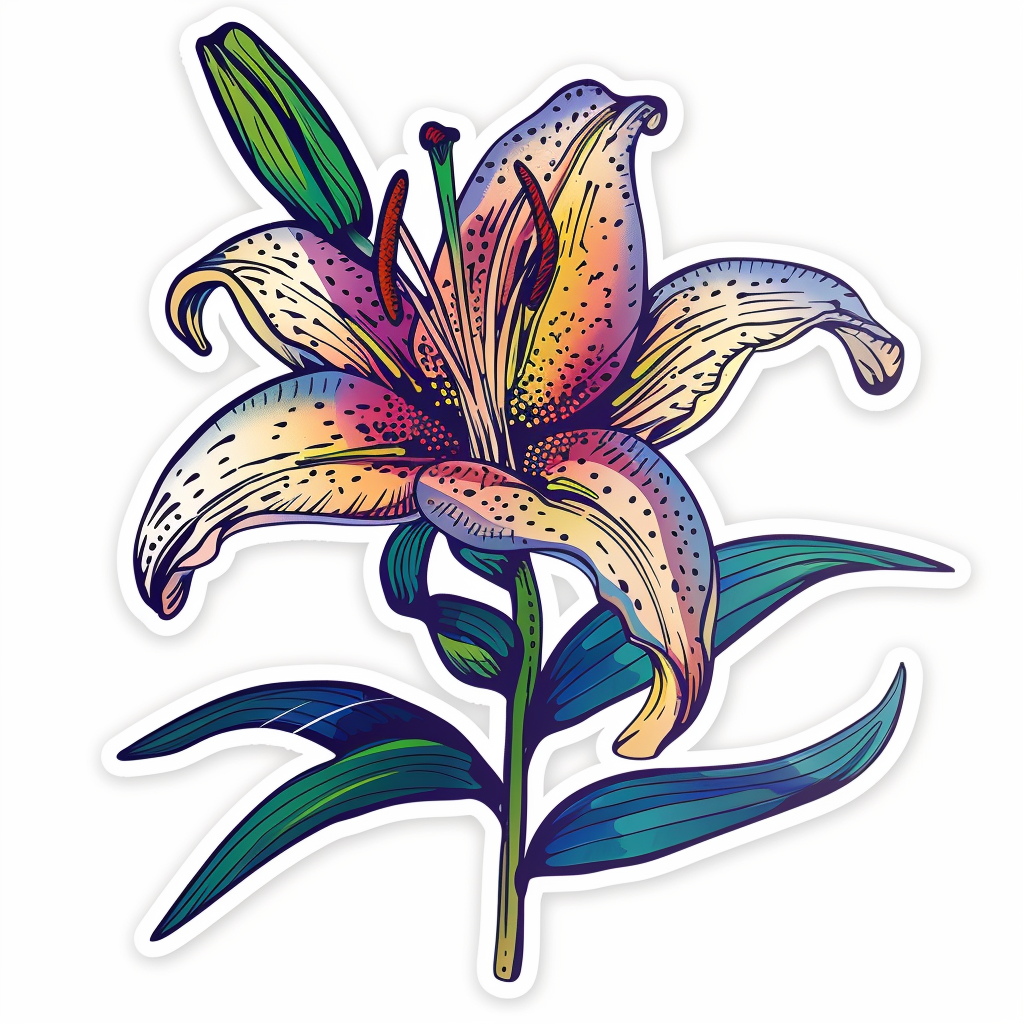 Lily flower majestic Expressive surreal Vinyl Decal Sticker for Car, Laptop, Tumbler and more # F023263