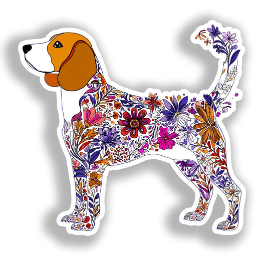 Beagle Dog Vinyl Decal Sticker for Car, Laptop, Tumbler and more # A018641-4" x 4"