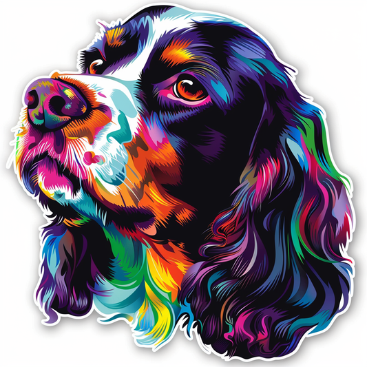 Cocker Spaniel Dog majestic Expressive surreal Vinyl Decal Sticker for Car, Laptop, Tumbler and more # F020330-4" x 4"