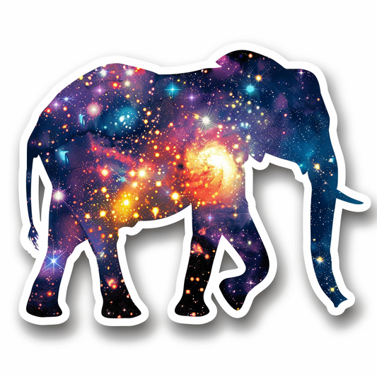 Elephant Expressive surreal Vinyl Decal Sticker for Car, Laptop, Tumbler and more # F022314-4" x 4"