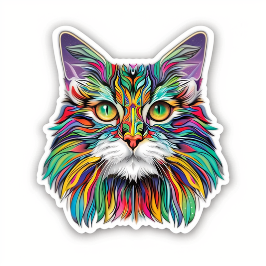 Adorable Turkish Angora Cat  Vinyl Decal Sticker for Car, Laptop, Tumbler and more # F020806-4" x 4"
