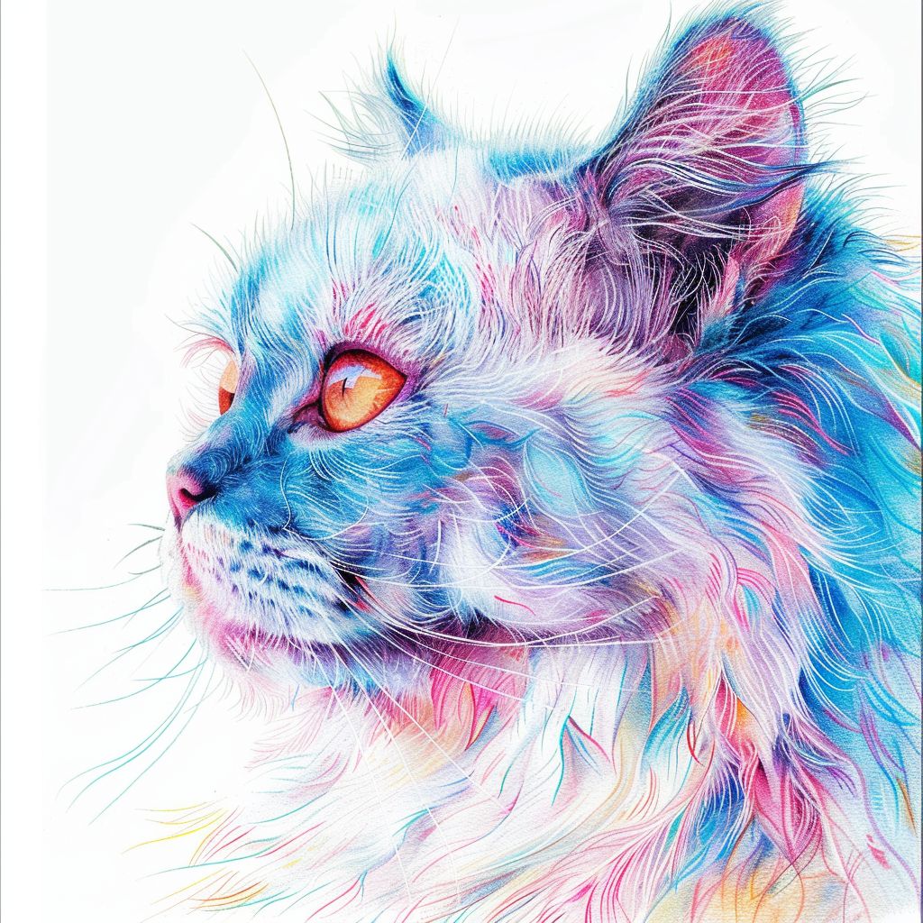 Persian Cat Expressive surreal Vinyl Decal Sticker for Car, Laptop, Tumbler and more # F016083