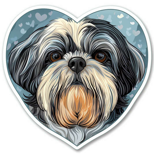 Adorable Shih Tzu Dog Expressive surreal Vinyl Decal Sticker for Car, Laptop, Tumbler and more # F018231