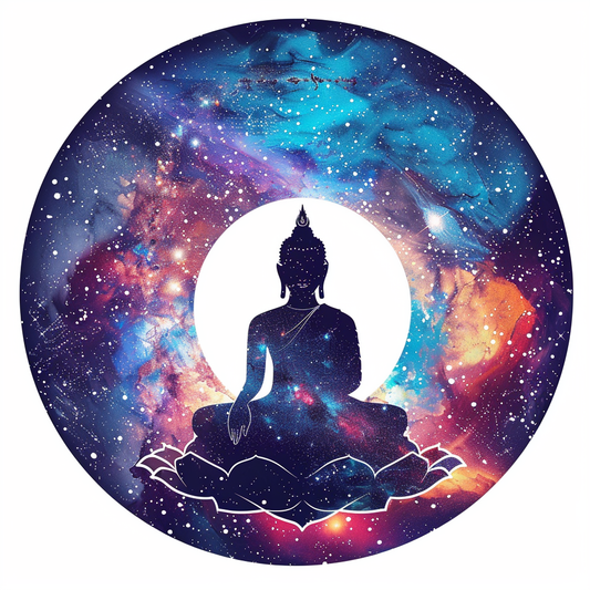 Buddha galaxy majestic Expressive surreal Vinyl Decal Sticker for Car, Laptop, Tumbler and more # F017103