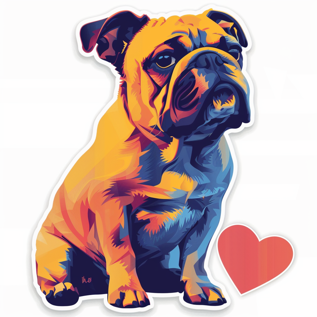 Bulldog Dog majestic Expressive surreal Vinyl Decal Sticker for Car, Laptop, Tumbler and more # F017441