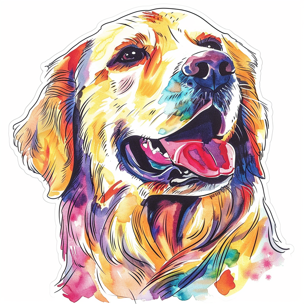 Golden Retriever Dog Vinyl Decal Sticker for Car, Laptop, Tumbler and more # F010545