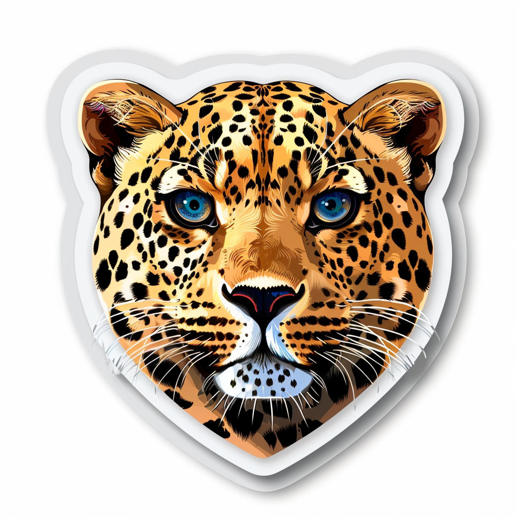 Leopard majestic Expressive surreal Vinyl Decal Sticker for Car, Laptop, Tumbler and more # F022555