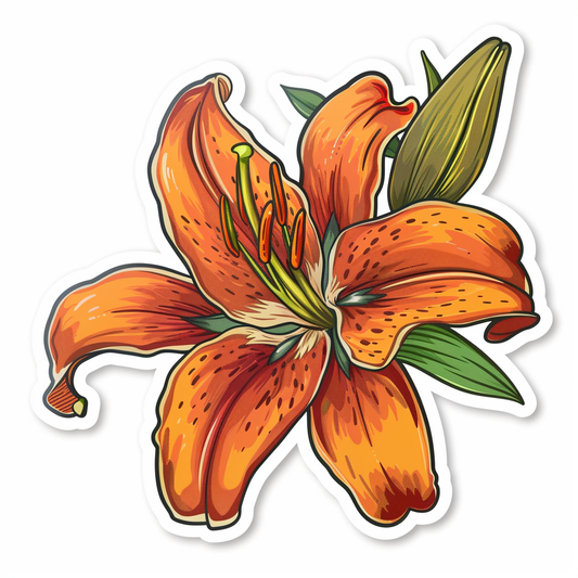 Lily flower majestic Expressive surreal Vinyl Decal Sticker for Car, Laptop, Tumbler and more # F023282