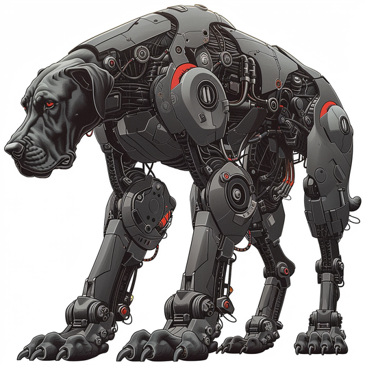Great Dane Dog cyber punk majestic Expressive surreal Vinyl Decal Sticker for Car, Laptop, Tumbler and more # F017894