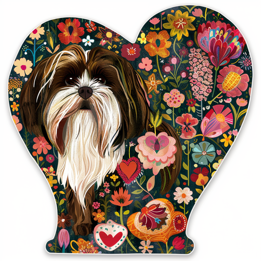 Adorable Shih Tzu Dog Expressive surreal Vinyl Decal Sticker for Car, Laptop, Tumbler and more # F018206