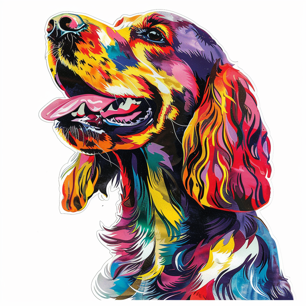 Cocker Spaniel Dog majestic Expressive surreal Vinyl Decal Sticker for Car, Laptop, Tumbler and more # F020101-4" x 4"
