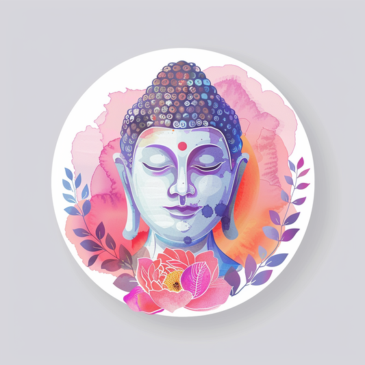 Buddha cartoon majestic Expressive surreal Vinyl Decal Sticker for Car, Laptop, Tumbler and more # F017039