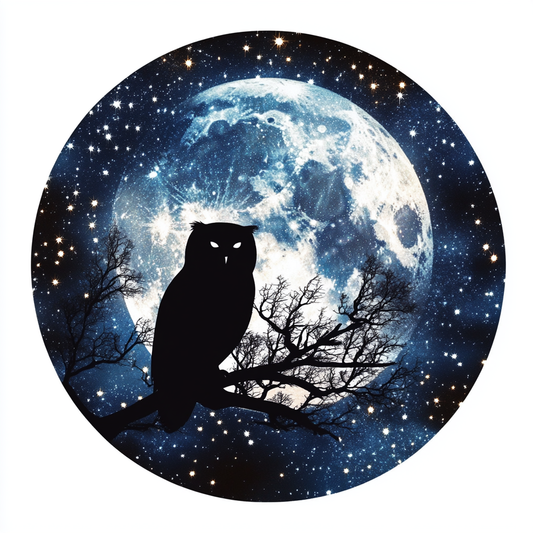 Owl Moon and Stars Vinyl Decal Sticker for Car, Laptop, Tumbler and more # F025704
