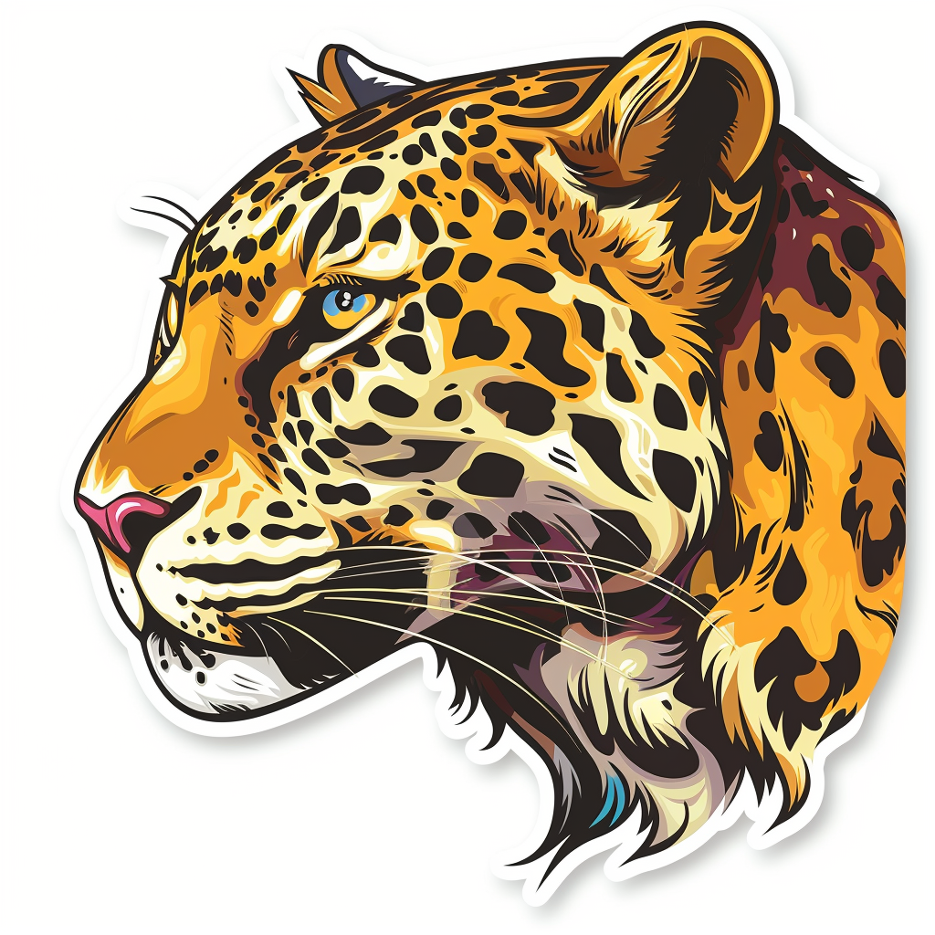 Leopard majestic Expressive surreal Vinyl Decal Sticker for Car, Laptop, Tumbler and more # F022602