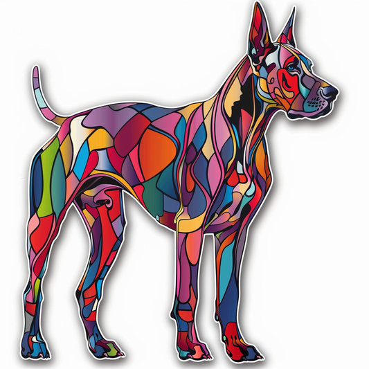 Great Dane Dog cyber punk majestic Expressive surreal Vinyl Decal Sticker for Car, Laptop, Tumbler and more # F017936