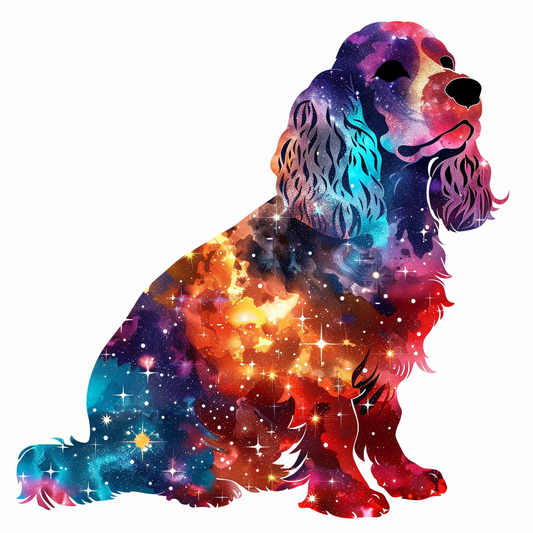 Cocker Spaniel Dog majestic Expressive surreal Vinyl Decal Sticker for Car, Laptop, Tumbler and more # F020341-4" x 4"