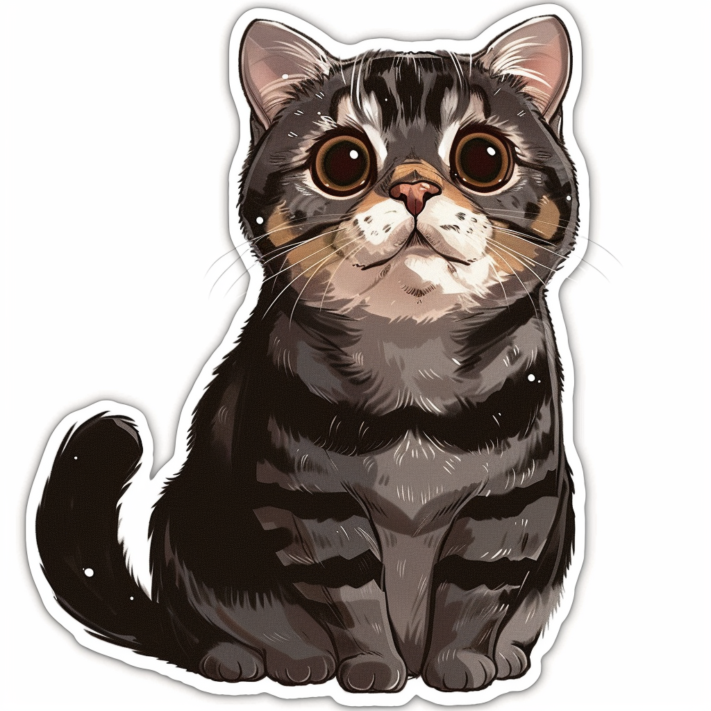 American Shorthair Cat majestic Expressive surreal Vinyl Decal Sticker for Car, Laptop, Tumbler and more # F018579