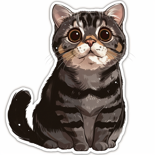 American Shorthair Cat majestic Expressive surreal Vinyl Decal Sticker for Car, Laptop, Tumbler and more # F018579
