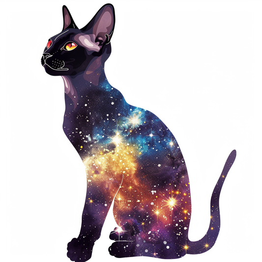 Adorable Cornish Rex Cat Expressive surreal Vinyl Decal Sticker for Car, Laptop, Tumbler and more # F021550-4" x 4"