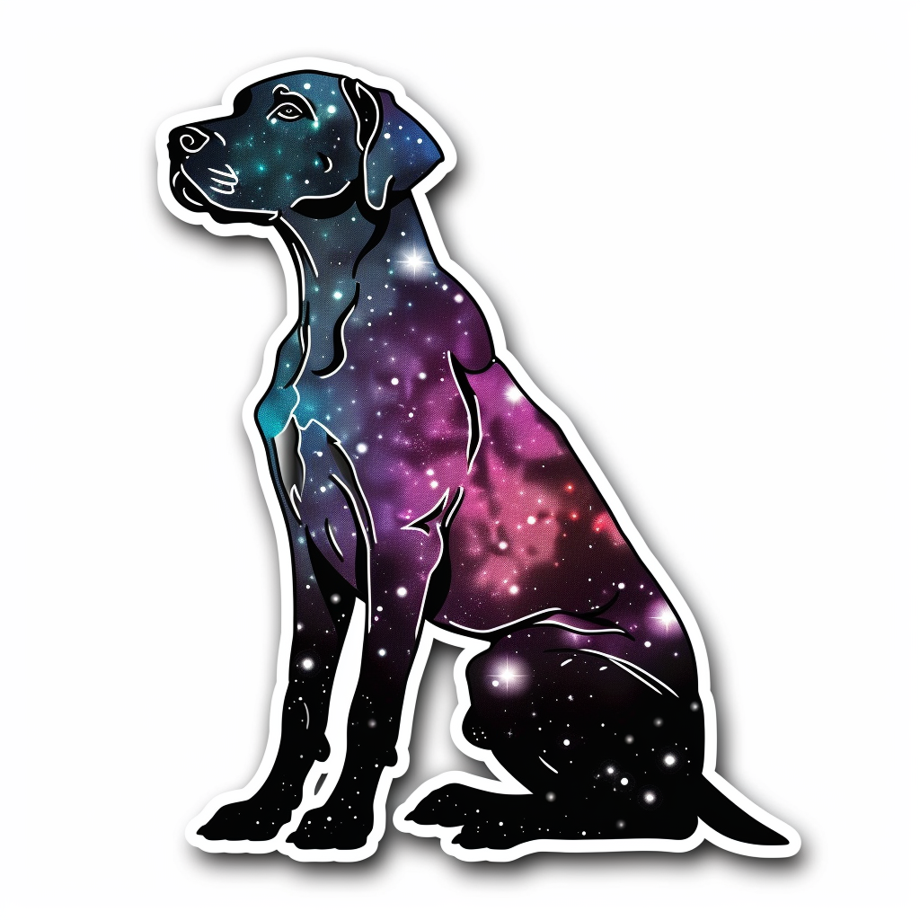 Adorable Great Dane Dog Expressive surreal Vinyl Decal Sticker for Car, Laptop, Tumbler and more # F017981