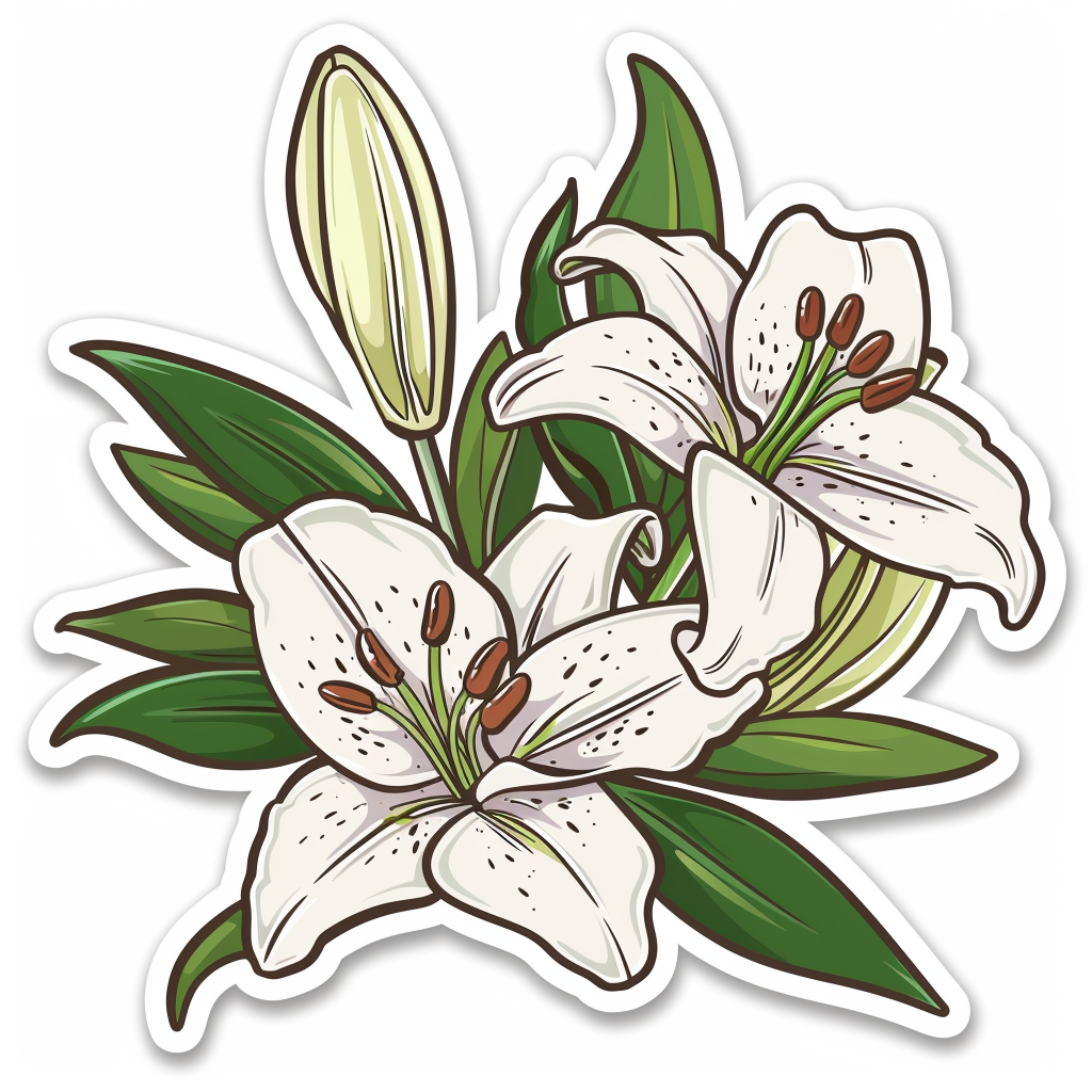 Lily flower majestic Expressive surreal Vinyl Decal Sticker for Car, Laptop, Tumbler and more # F023187